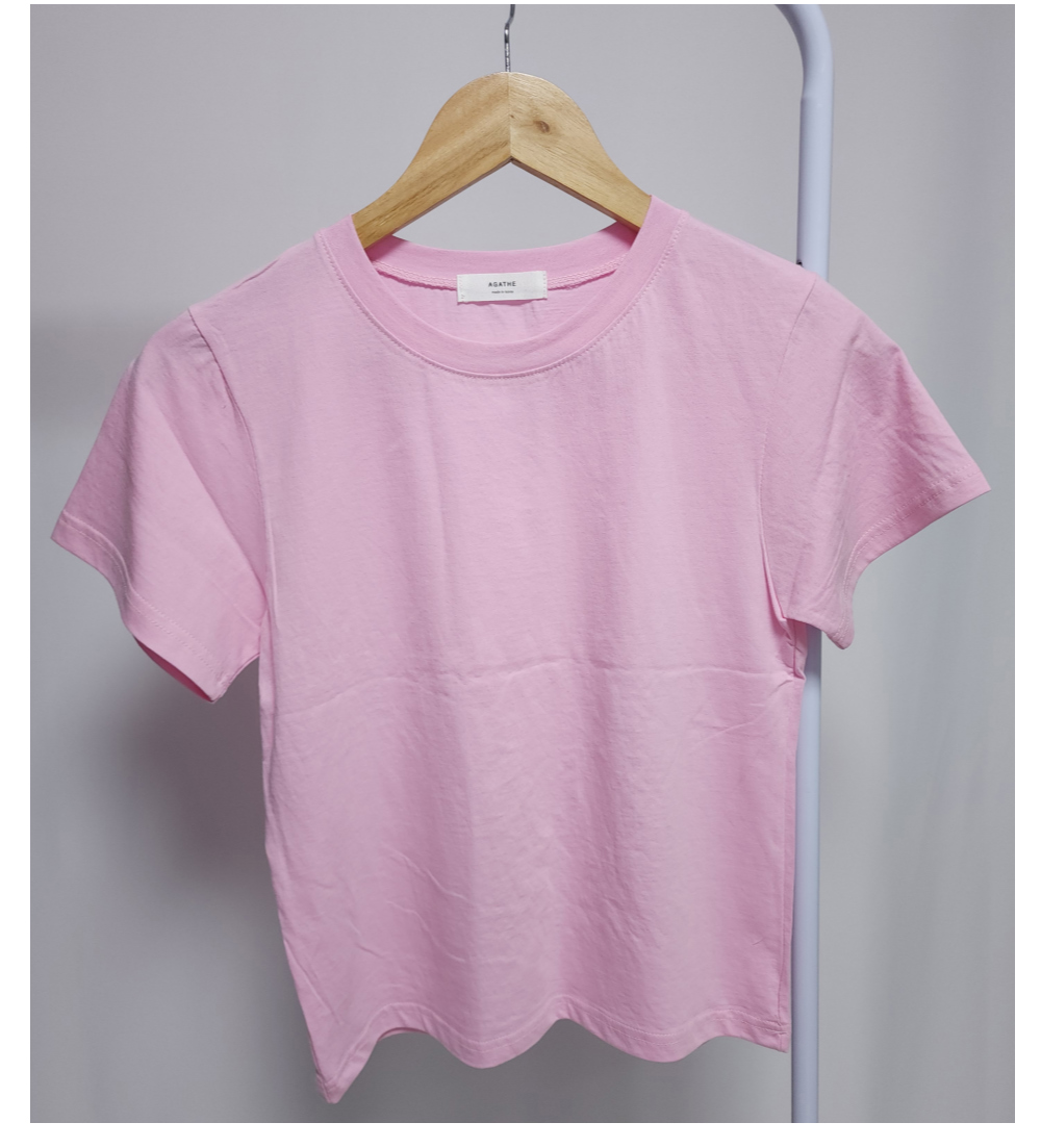반팔 티셔츠 베이비핑크 색상 이미지-S1L3